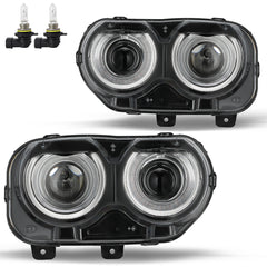 VehicleAid Headlights For 2015-2022 Dodge Challenger Halogen Model