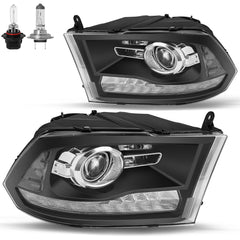 VehicleAid Headlights For 2010-2018 Dodge Ram 2500 3500 Switchback LED Type