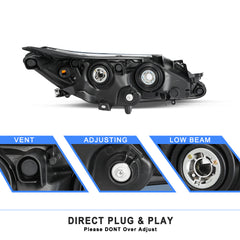 VehicleAid Headlights For 2013-2015 Toyota Avalon Halogen