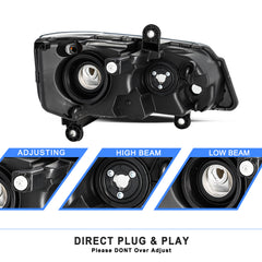 VehicleAid Headlights For 2011-2020 Dodge Grand Caravan