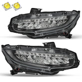 VehicleAid Headlights For 2016-2021 Honda Civic Factory Full LED Model