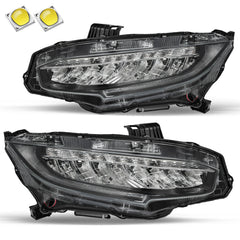 VehicleAid Headlights For 2016-2021 Honda Civic Factory Full LED Model