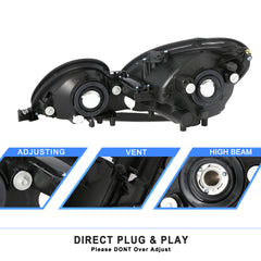 VehicleAid Headlights For 1998-2000 Lexus GS400