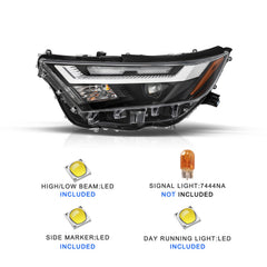 VehicleAid Headlights For 2022-2024 Toyota RAV4 LE XLE with LED Hi-Lo Beam Models