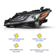 VehicleAid Full LED Headlights For 2021-2023 Toyota Camry