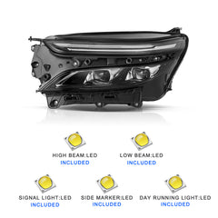 VehicleAid Full LED Headlights For 2022-2024 Chevy Equinox Premier