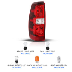 VehicleAid Taillights For 2007-2013 Chevy Avalanche