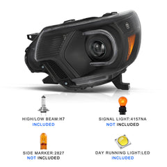 VehicleAid Headlights For 2012-2015 Toyota Tacoma with LED DRL