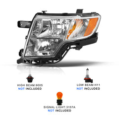 VehicleAid Headlights For 2007-2010 Ford Edge