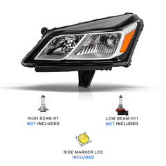 VehicleAid Headlights For 2013-2017 Chevy Traverse