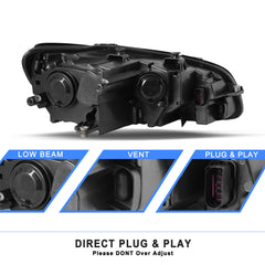 VehicleAid Headlights For 2012-2015 Volkswagen Passat