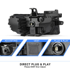 VehicleAid Headlights For 2020-2023 GMC Acadia SL|SLE|SLT|Denali