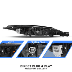 VehicleAid Headlights For 2021-2023 Nissan Rogue Upper Turn Signal Light