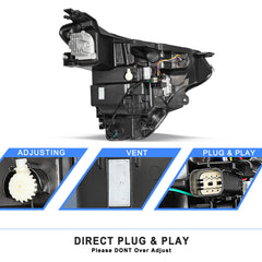 VehicleAid Headlights For 2024-2025 Chevy Trax w/LED DRL Model