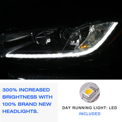 VehicleAid Headlights For 2017-2019 Toyota Highlander SE w/LED DRL Model