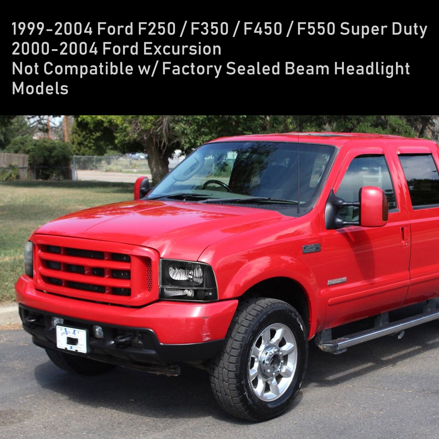 VehicleAid Headlights For 1999-2004 Ford F250 / F350 / F450 / F550 Super Duty