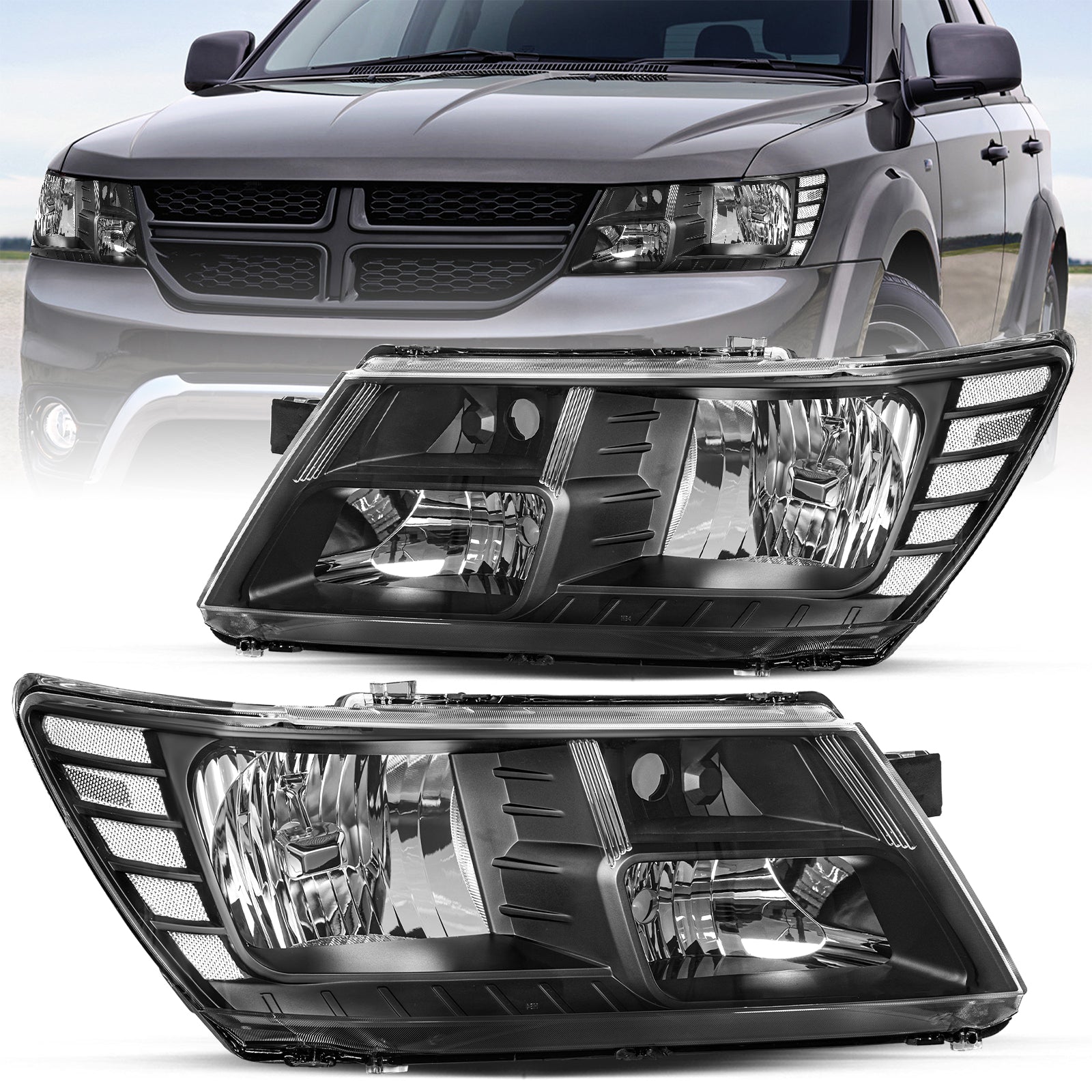 VehicleAid Headlights For 2009-2020 Dodge Journey