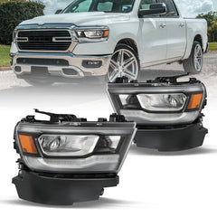 VehicleAid Full LED Headlights For 2019-2024 for Dodge RAM 1500 Rebel/Laramie