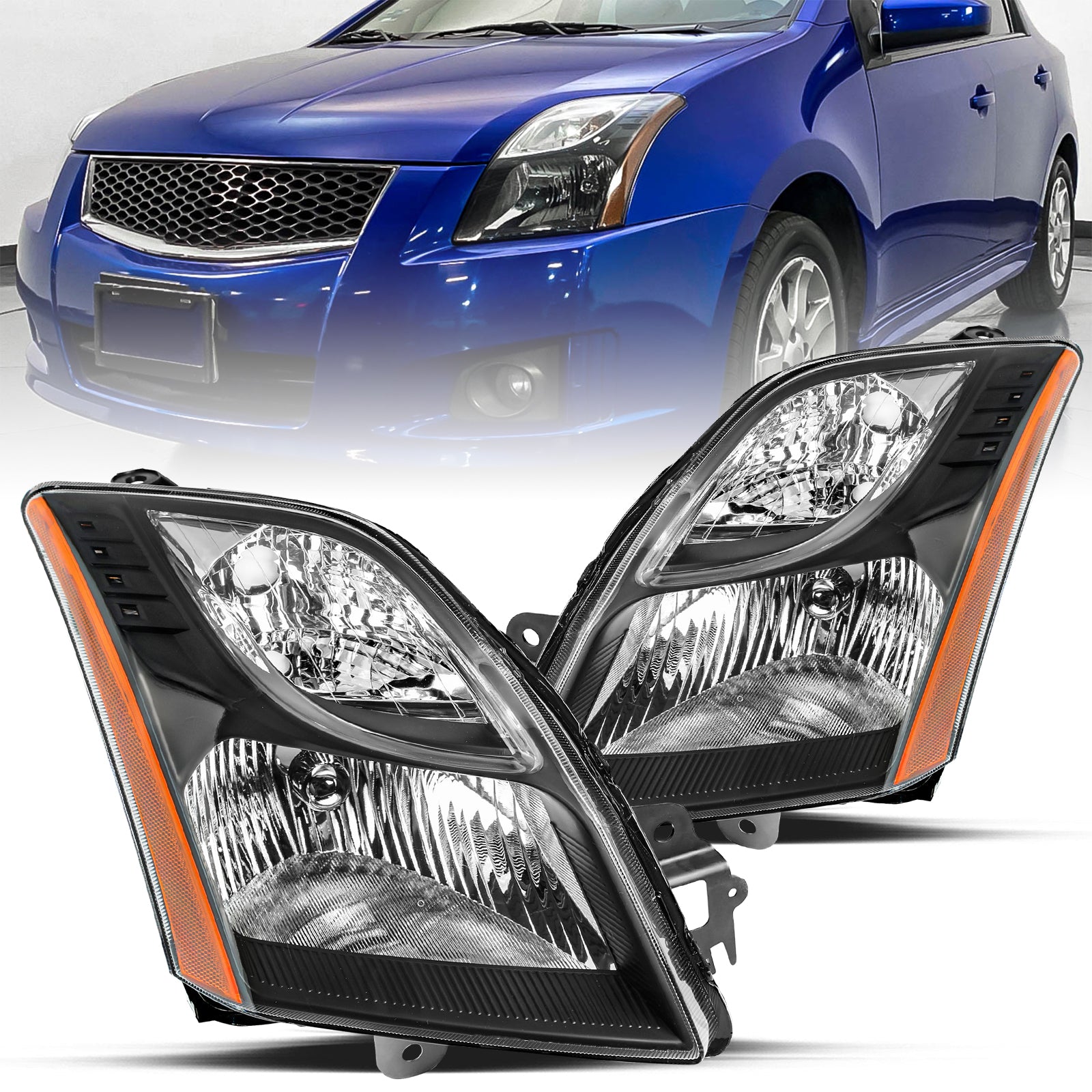 VehicleAid Headlights For 2010-2012 Nissan Sentra