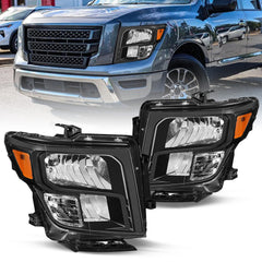 VehicleAid Halogen Headlights For 2016-2024 Nissan Titan XD/2017-2024 Nissan Titan