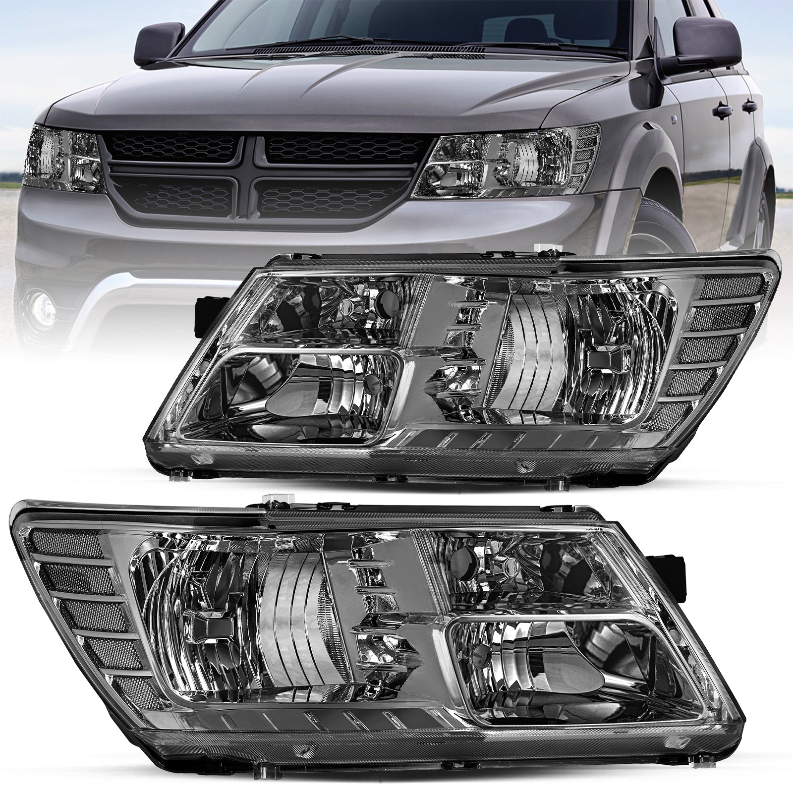 VehicleAid Headlights For 2009-2020 Dodge Journey