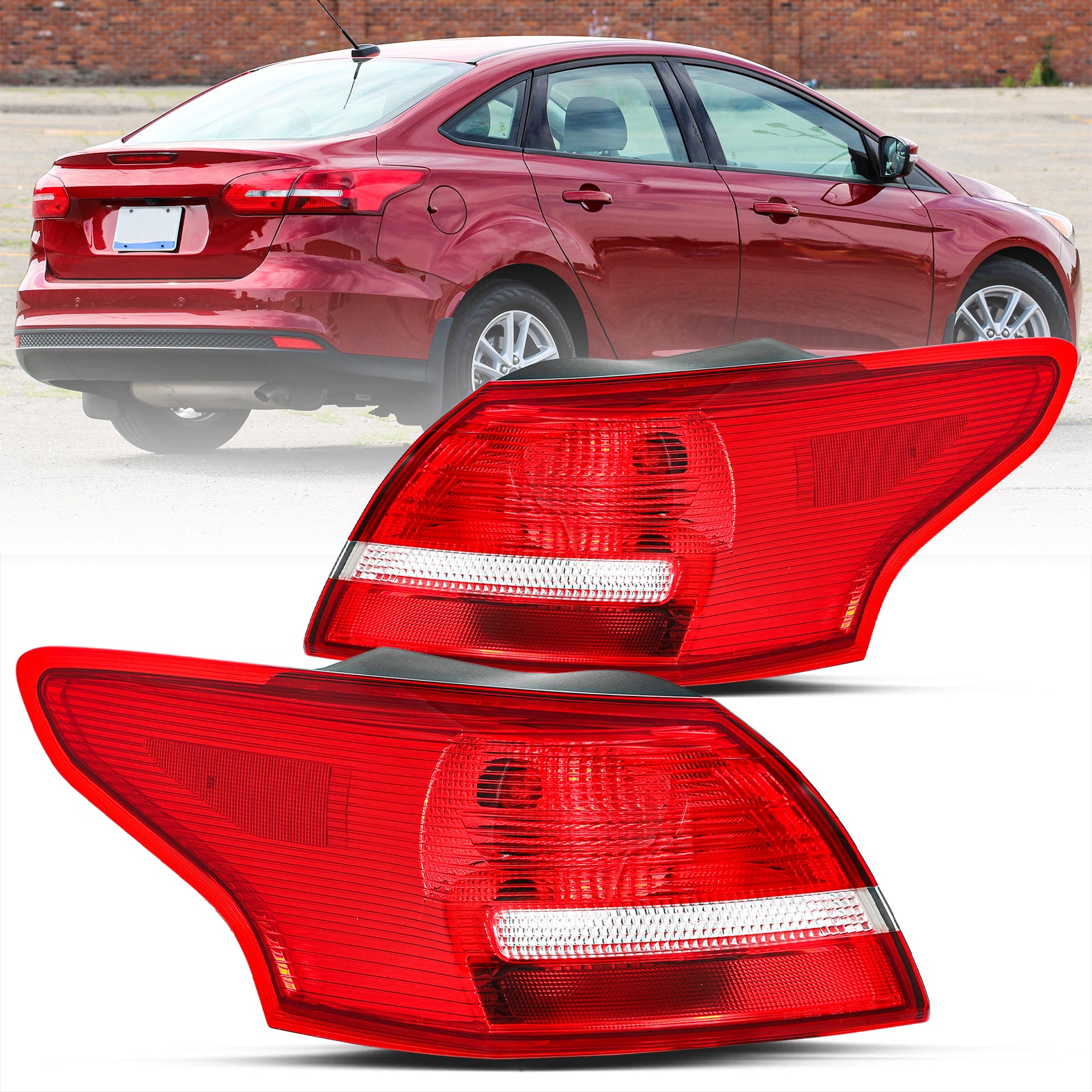 VehicleAid Taillights For 2015-2018 Ford Focus