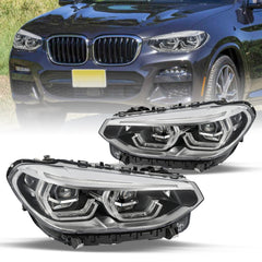 VehicleAid Full LED Headlights For 2018-2021 BMW X3/ 2019-2021 BMW X4 G01 G02 G08 w/Adaptive