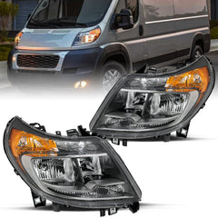 VehicleAid Headlights For 2014-2022 Dodge Ram ProMaster 1500 2500 3500 w/DRL 6 Pin