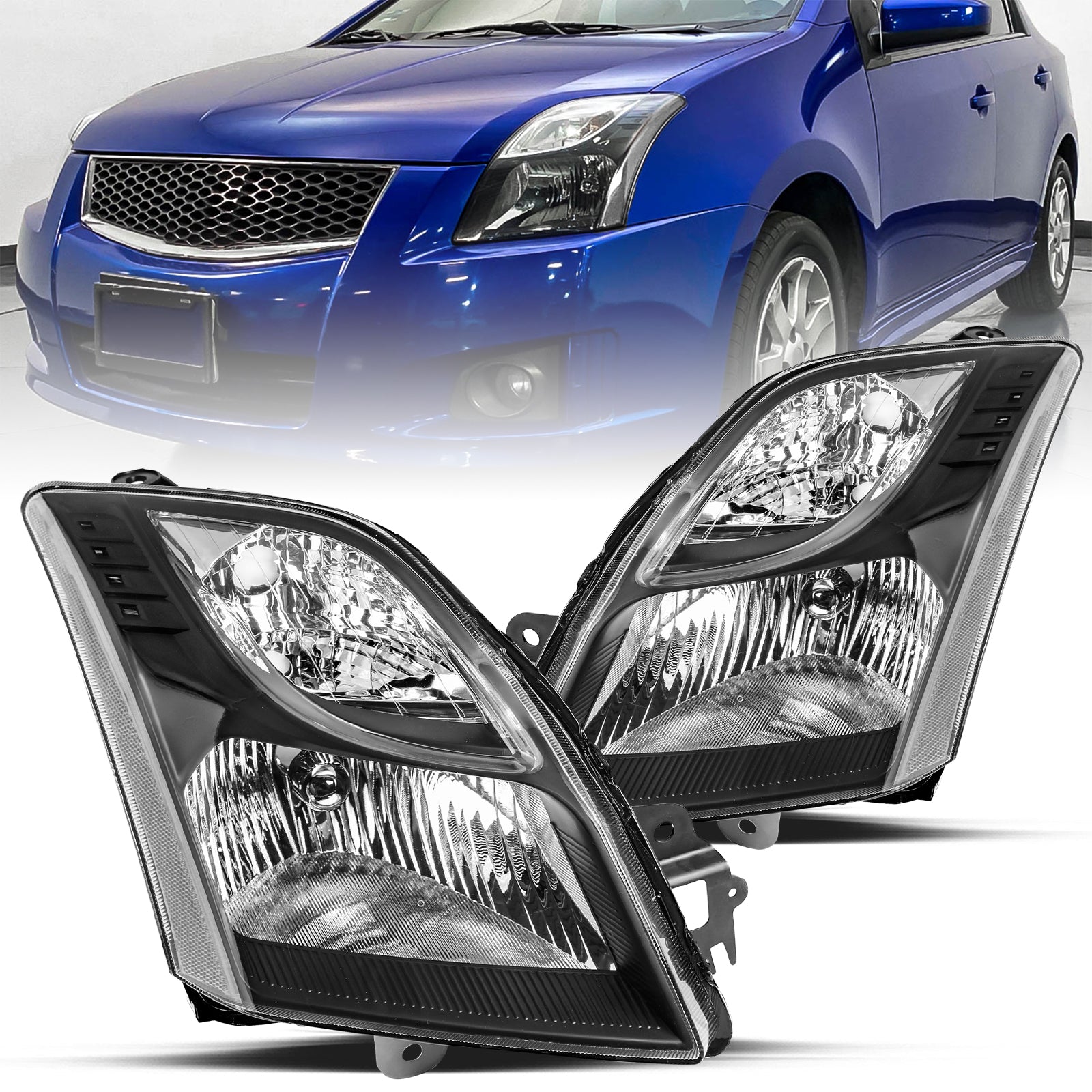 VehicleAid Headlights For 2010-2012 Nissan Sentra
