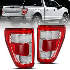 VehicleAid Full LED Taillights For 2021-2023 Ford F150 w/ Blind Spot Chrome