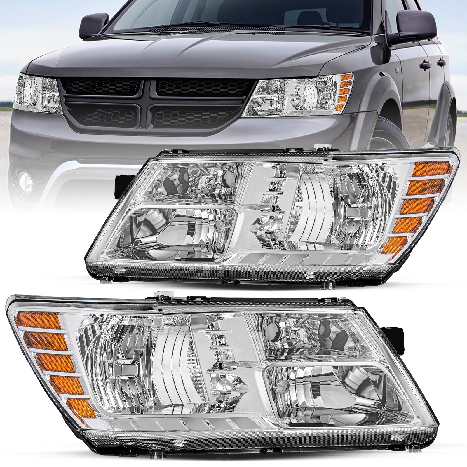 VehicleAid Headlights For 2009-2020 Dodge Journey