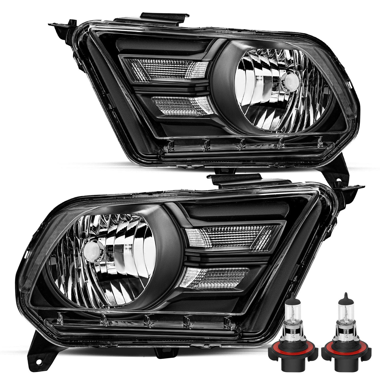 VehicleAid Headlights For 2010-2014 Ford Mustang