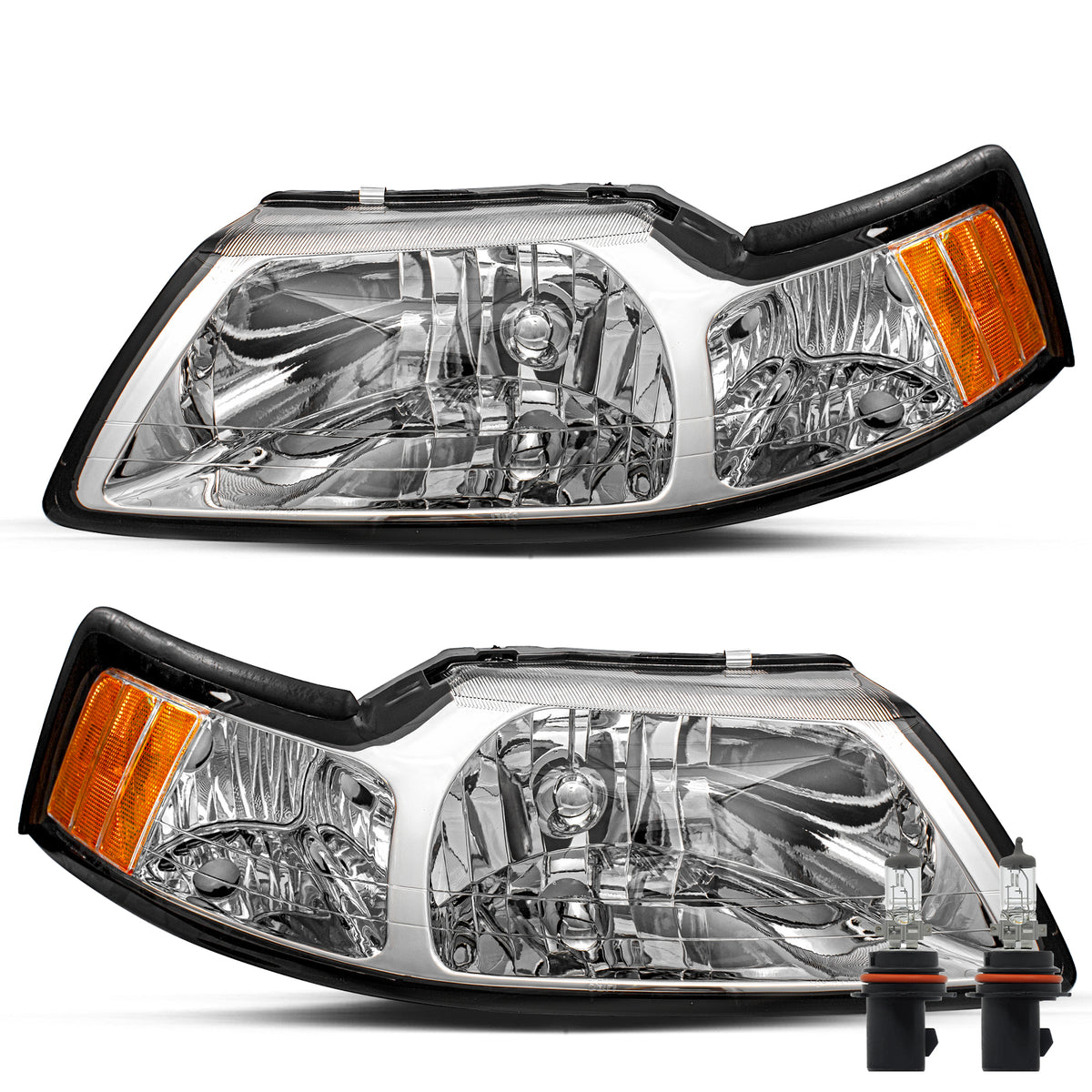 VehicleAid Headlights For 1999-2004 Ford Mustang