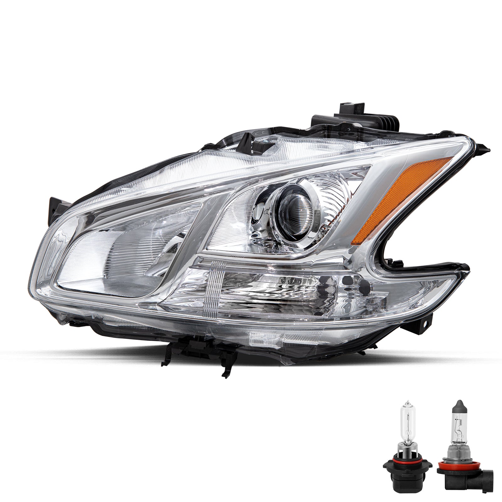 VehicleAid Headlights For 2009-2014 Nissan Maxima Chrome