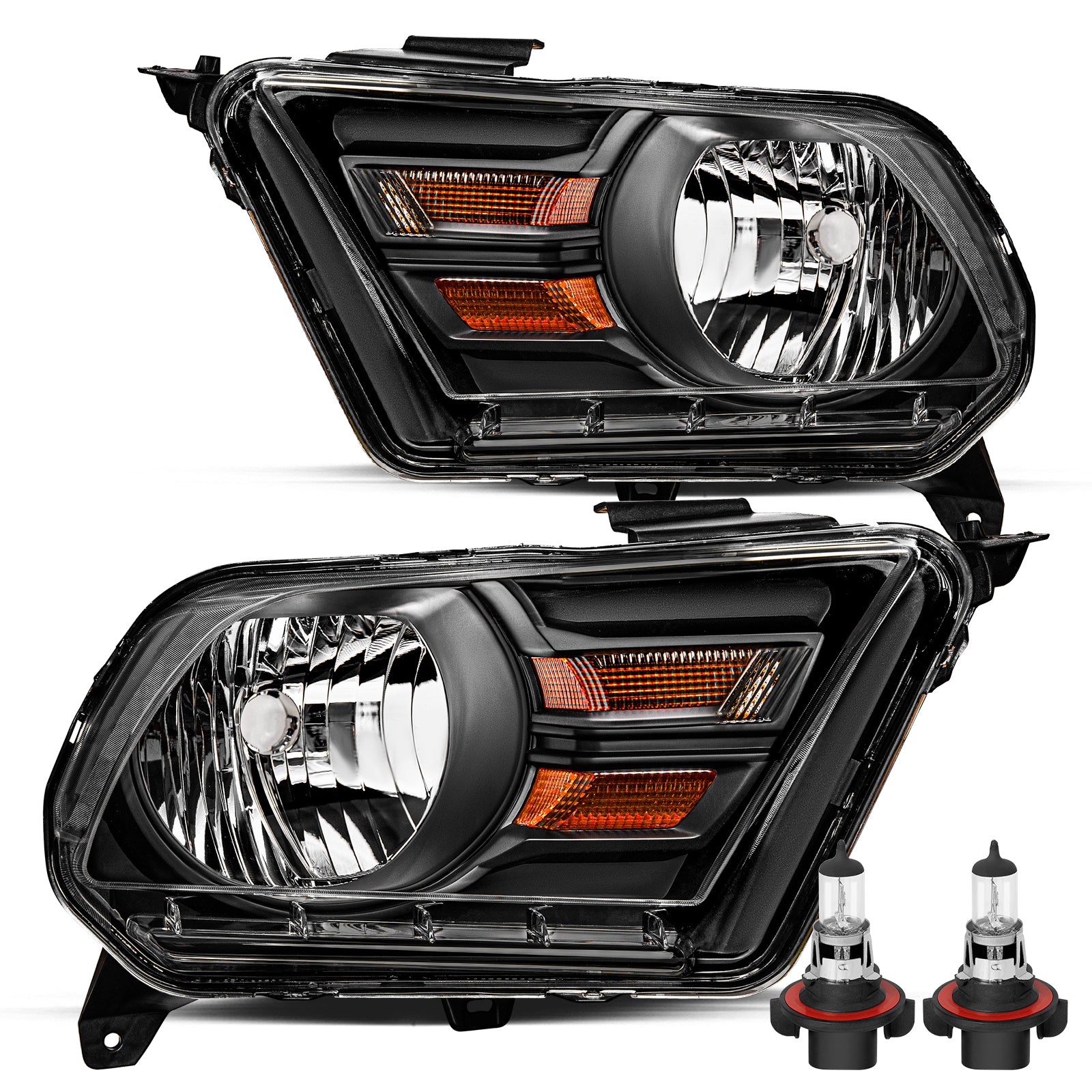 VehicleAid Headlights For 2010-2014 Ford Mustang