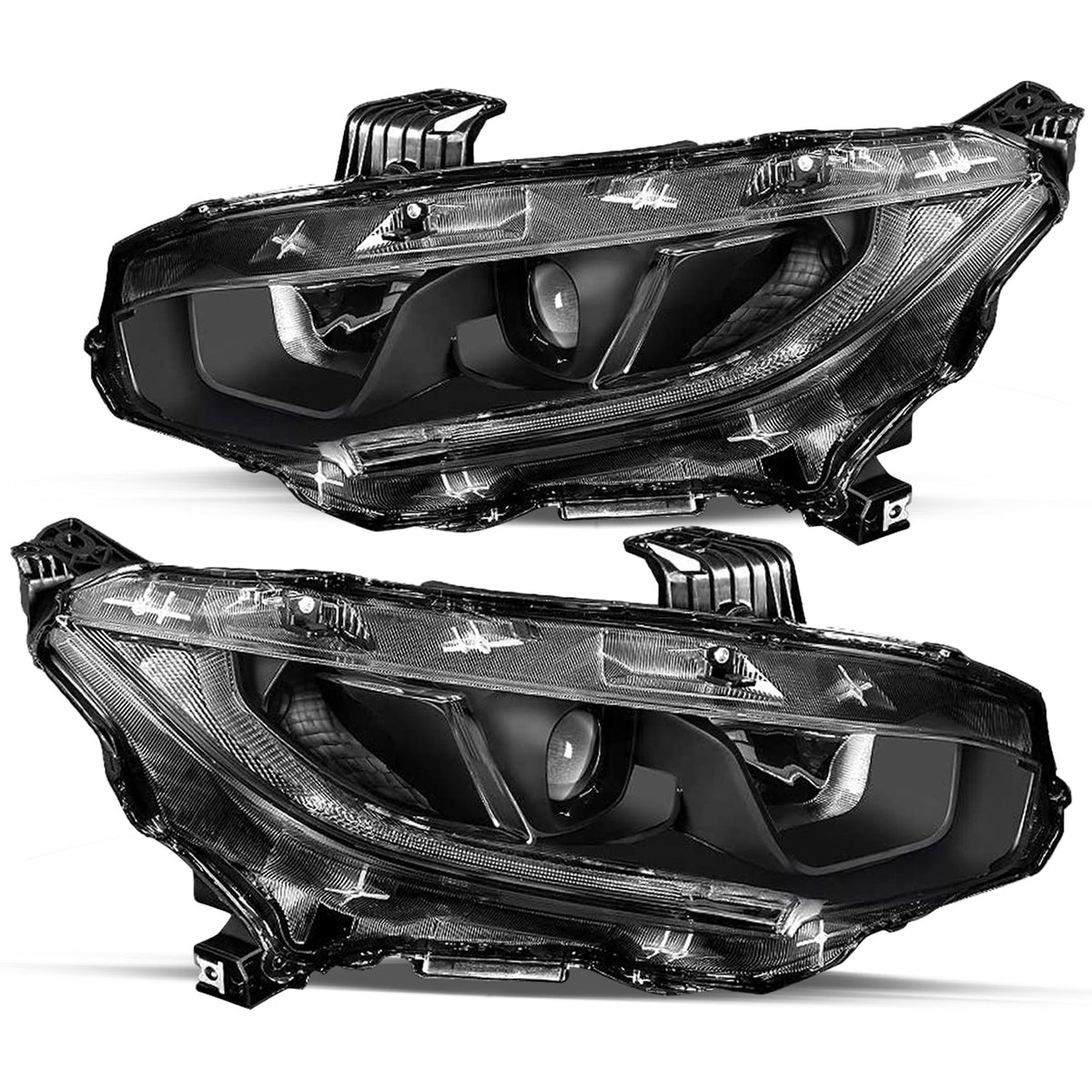 VehicleAid Halogen Headlights For 2016-2021 Honda Civic