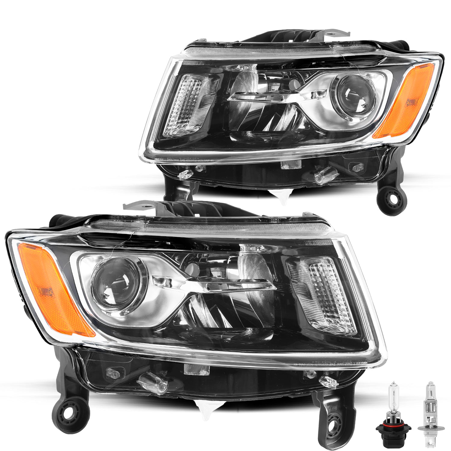 VehicleAid Headlights For 2014-2016 Jeep Grand Cherokee
