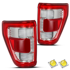 VehicleAid Full LED Taillights For 2021-2023 Ford F150 w/ Blind Spot Chrome
