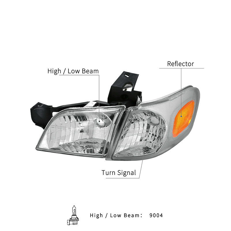 VehicleAid Headlights For 1997-2004 Oldsmobile Silhouette