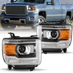 VehicleAid Headlights For 2015-2019 GMC Sierra 2500HD/3500HD w/LED DRL
