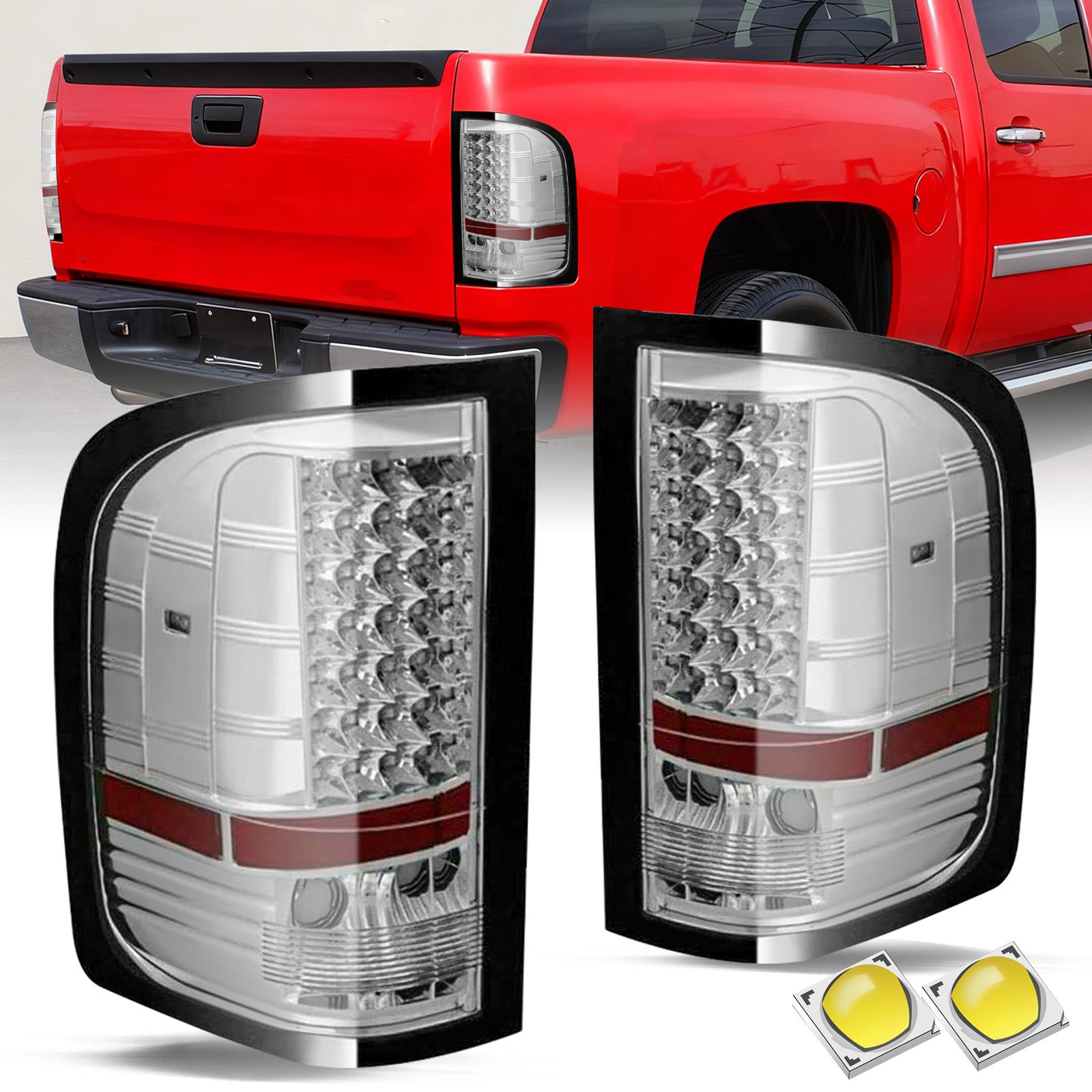 VehicleAid Taillights For 2007-2014 Chevy Silverado 2500HD / 3500HD