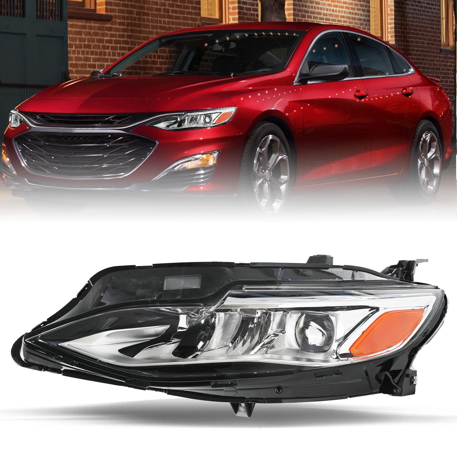 VehicleAid Full LED Headlights For 2019-2022 Chevy Malibu