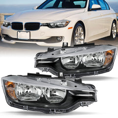 VehicleAid Headlights For 2016-2018 BMW 3 Series 320i 330i 340i 328i 328d xDrive OE Halogen Model