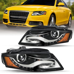 VehicleAid Headlights For 2009-2010 Audi A4 [HID Non-AFS] with LED DRL