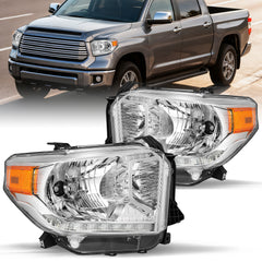 VehicleAid Headlights For 2014-2021 Toyota Tundra with Level Adjuster with LED DRL