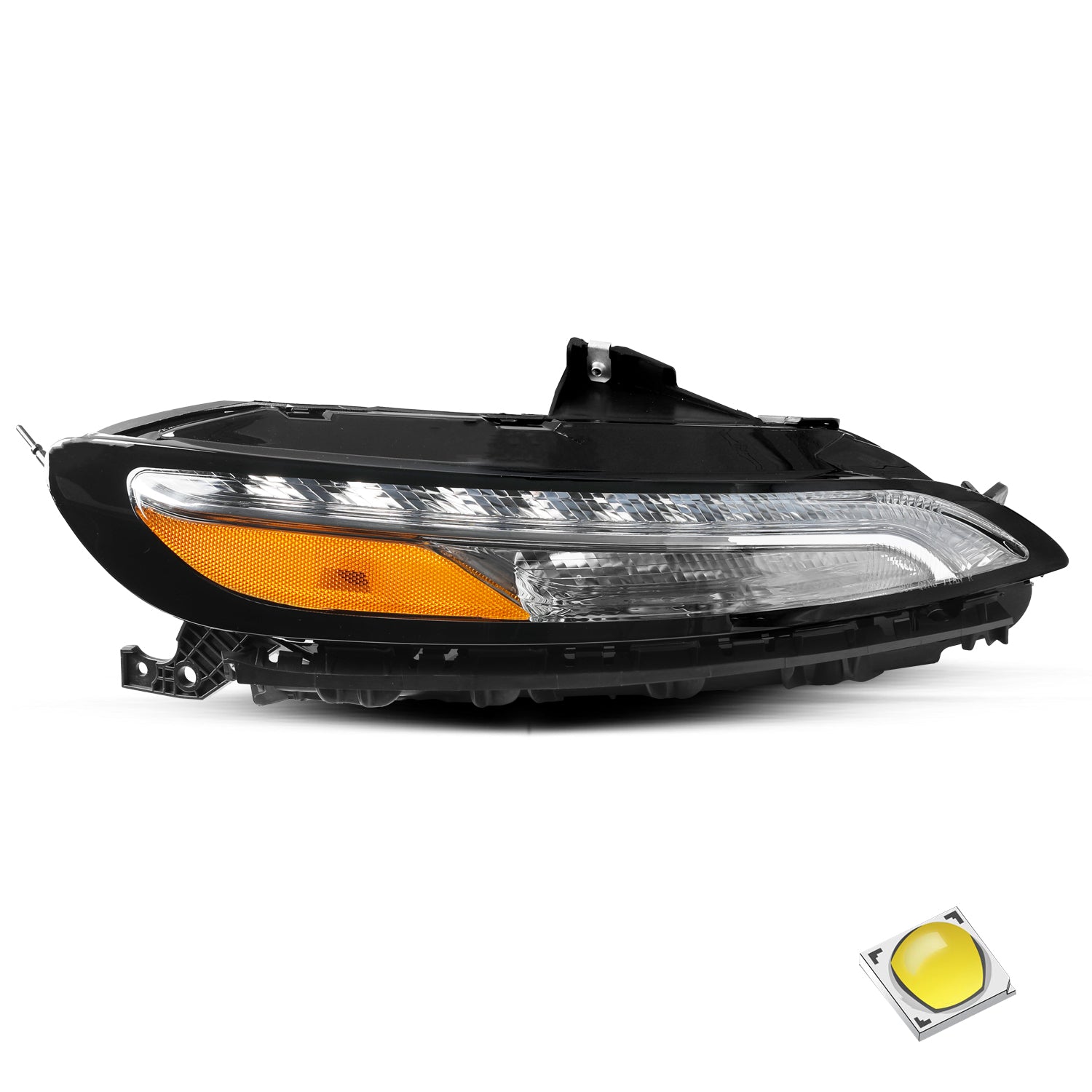 VehicleAid Headlights For 2014-2018 Jeep Cherokee LED DRL