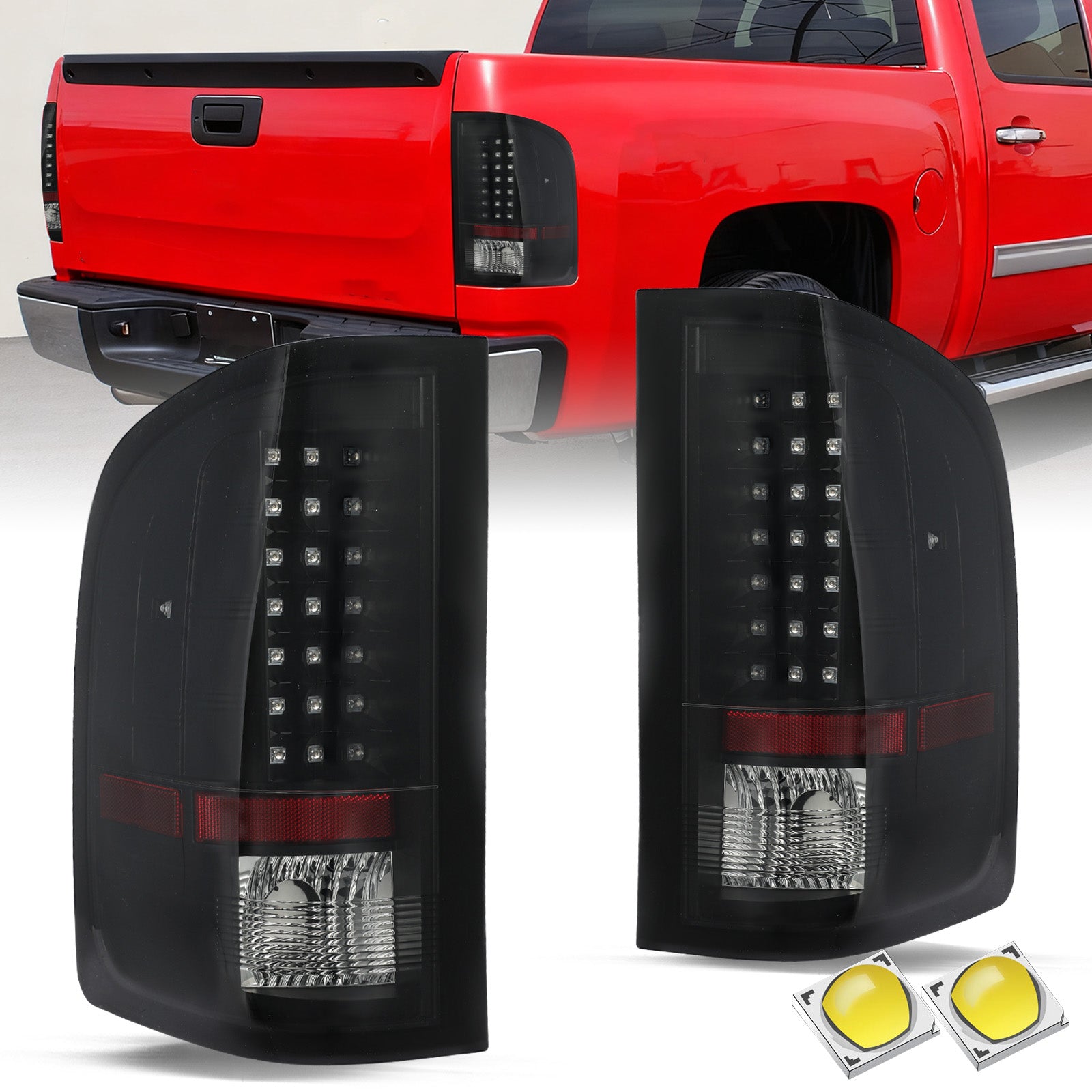 VehicleAid Taillights For 2007-2014 Chevy Silverado 2500HD / 3500HD