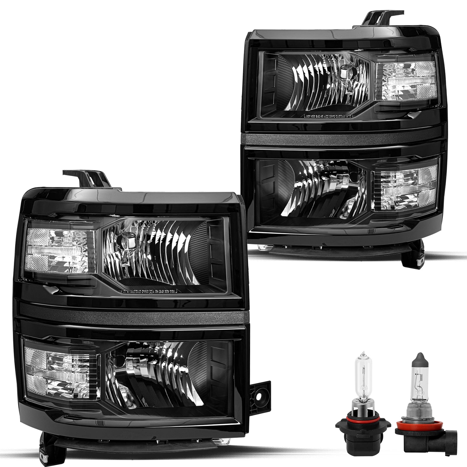VehicleAid Headlights For 2014-2015 Chevy Silverado 1500 Pickup Truck