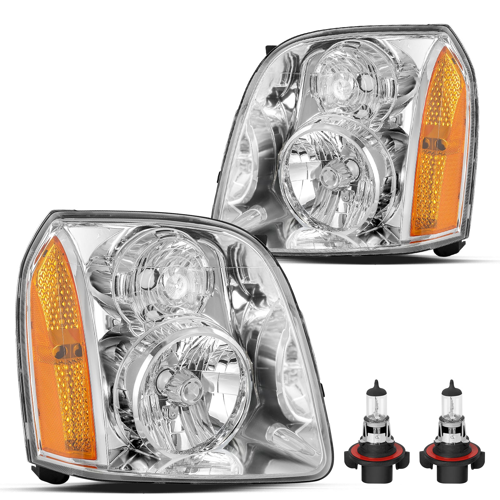 VehicleAid Headlights For 2008-2014 GMC Yukon Hybrid
