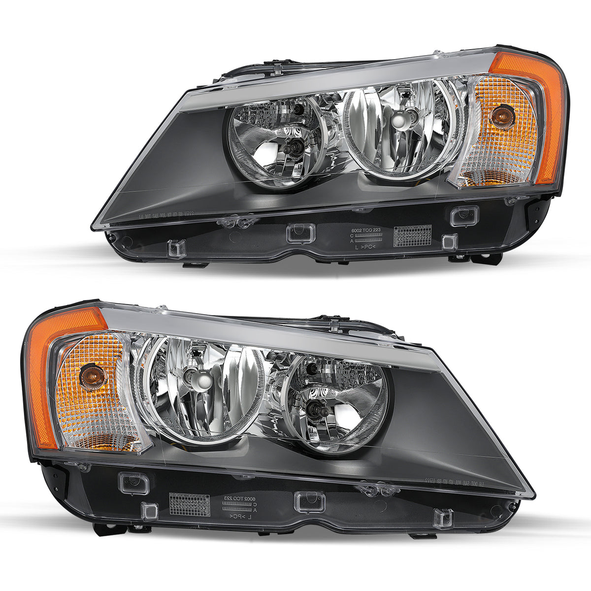 VehicleAid Headlights For 2011-2014 BMW X3 Halogen